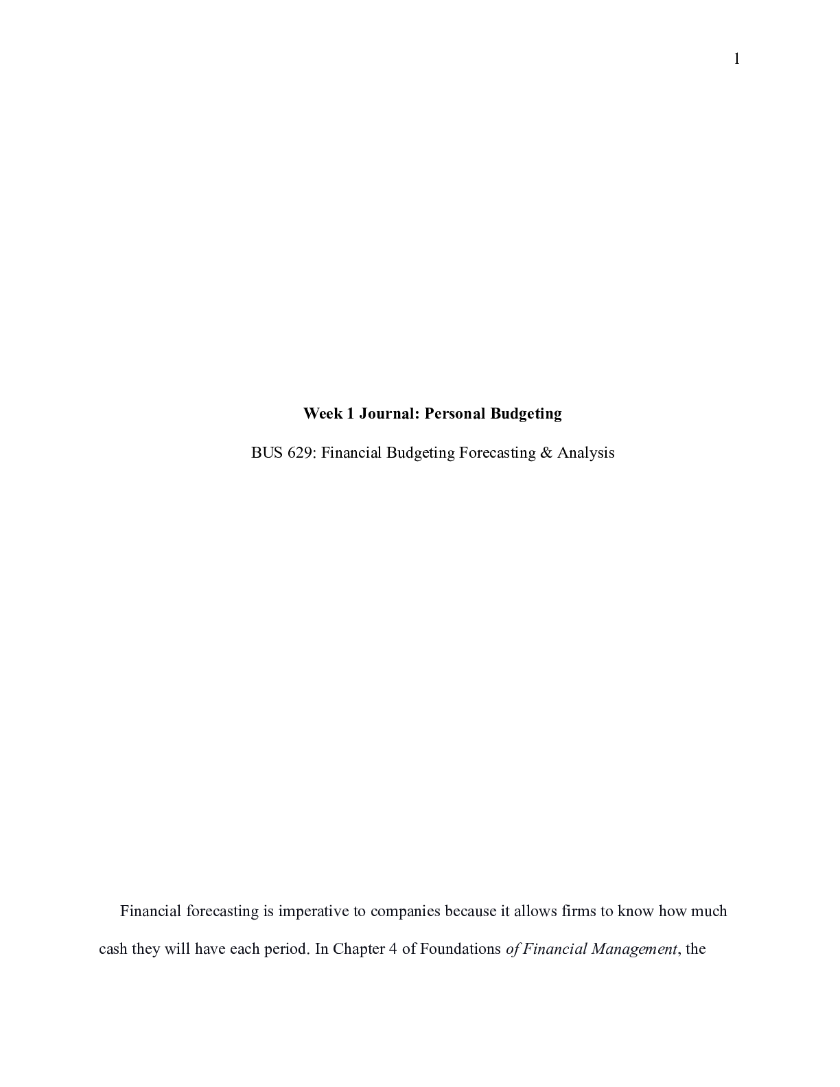 Preview image of Bus 629Week 1 Journal.docx document